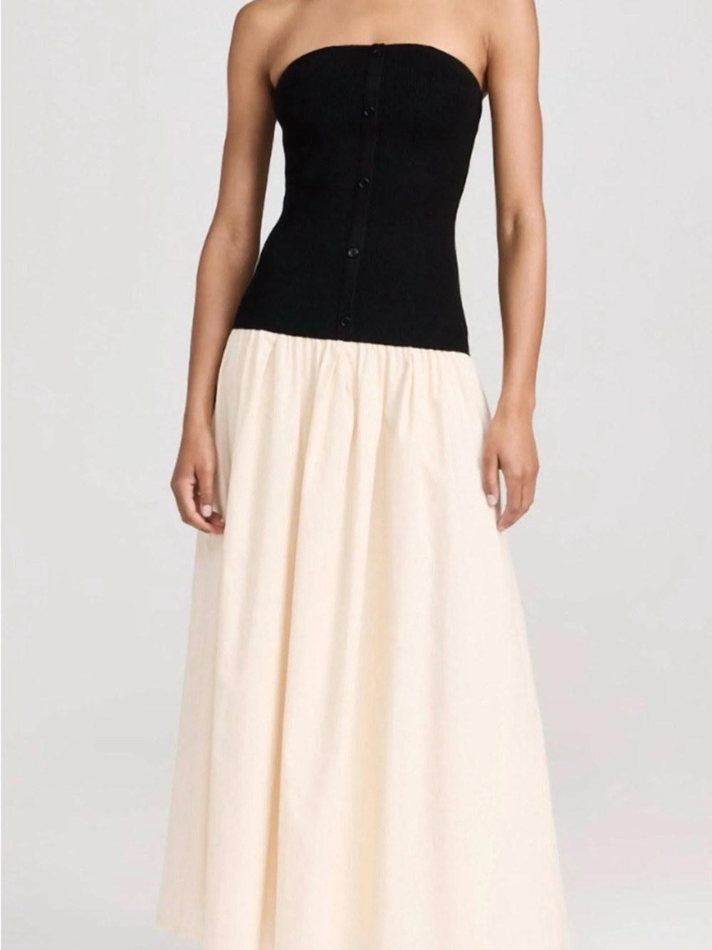 Line & Dot Tanner Combo Elegant Cream Maxi Skirt - Flowy Women's Skirt